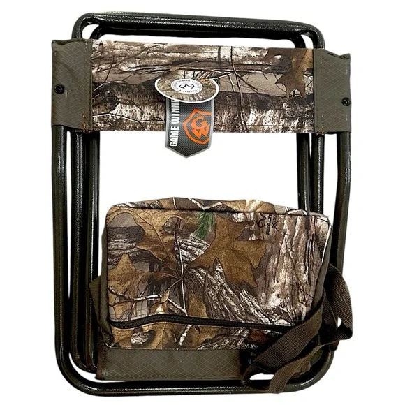 New Realtree Youth Portable Chair Stool With Back Camo Camouflage Folding Chair - Picture 2 of 10